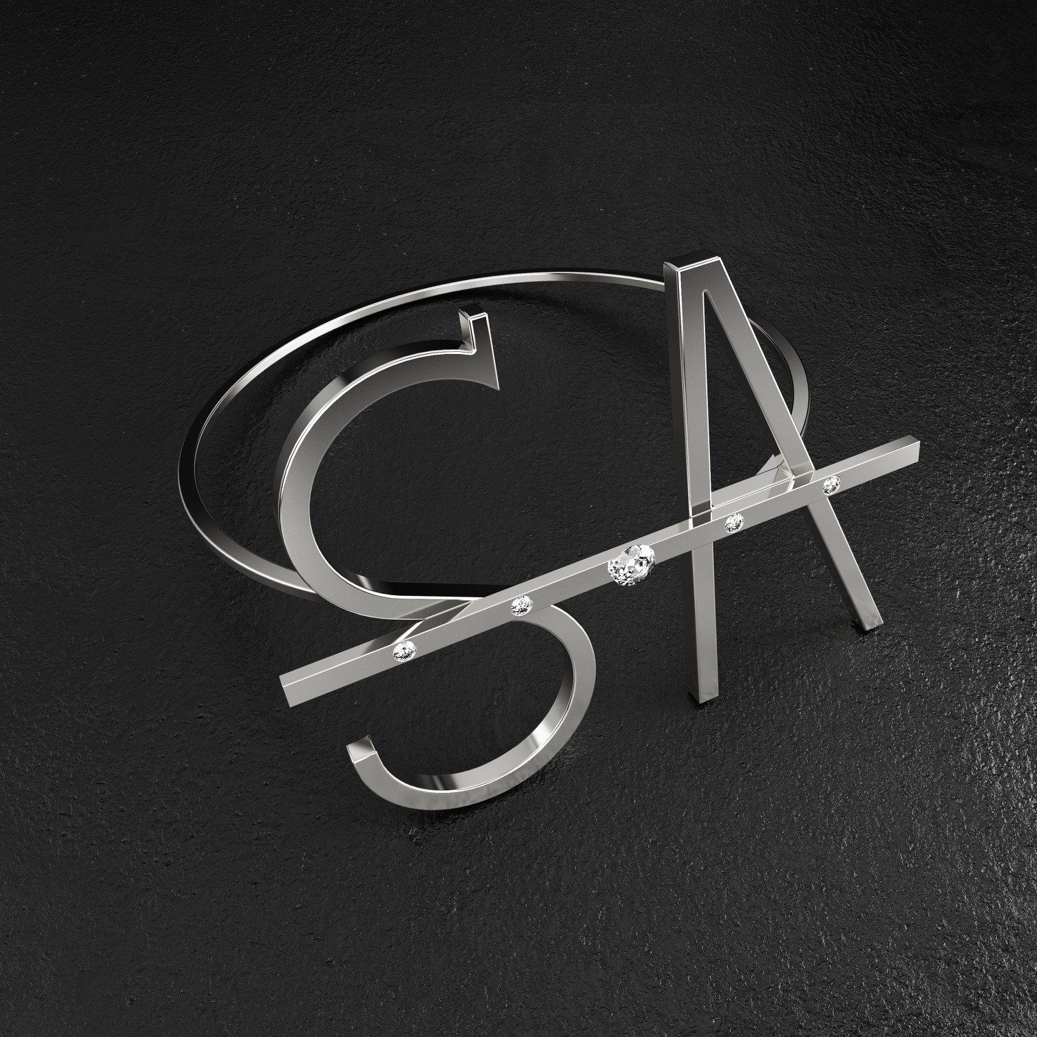 Render della soluzione B in oro bianco