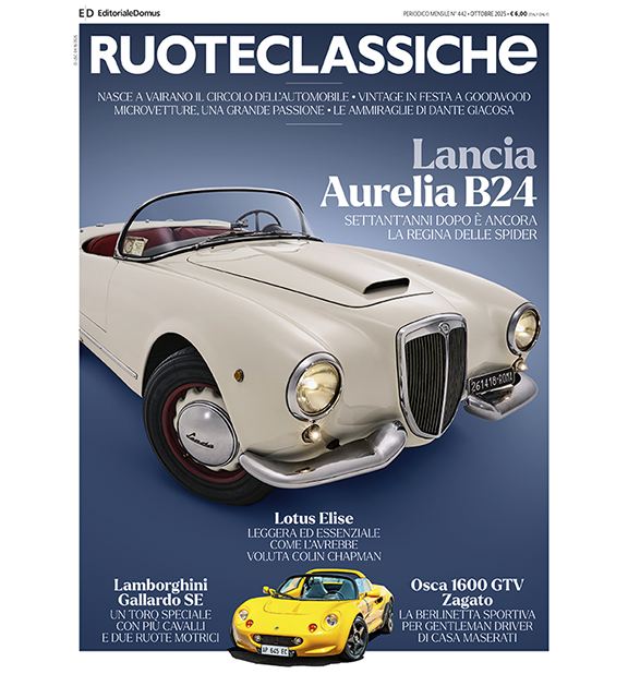 Copertina di Ruoteclassiche n. 442, ottobre 2025, con il titolo Nasce a Vairano il Circolo dell'Automobile